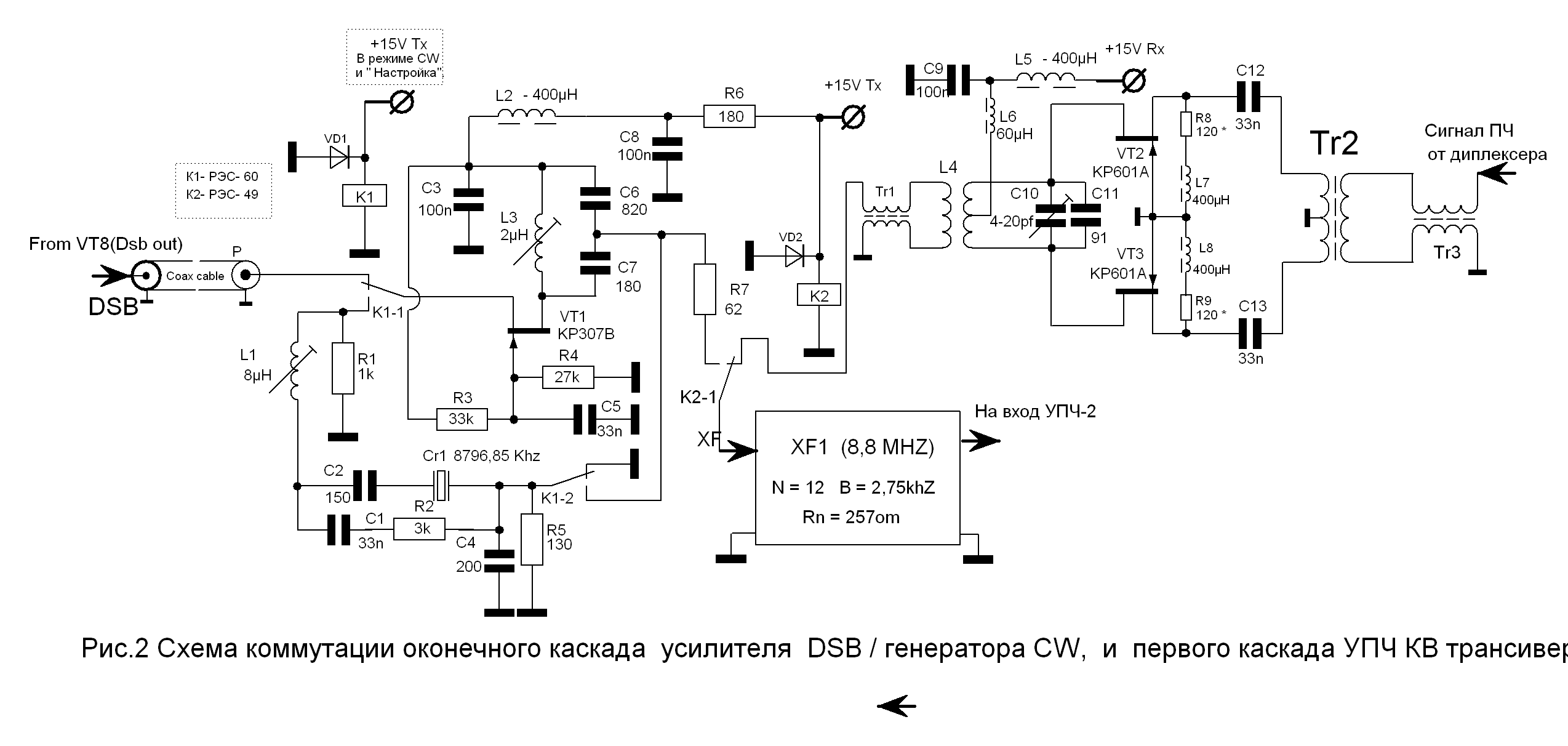 Трансивер эфир м схема и описание