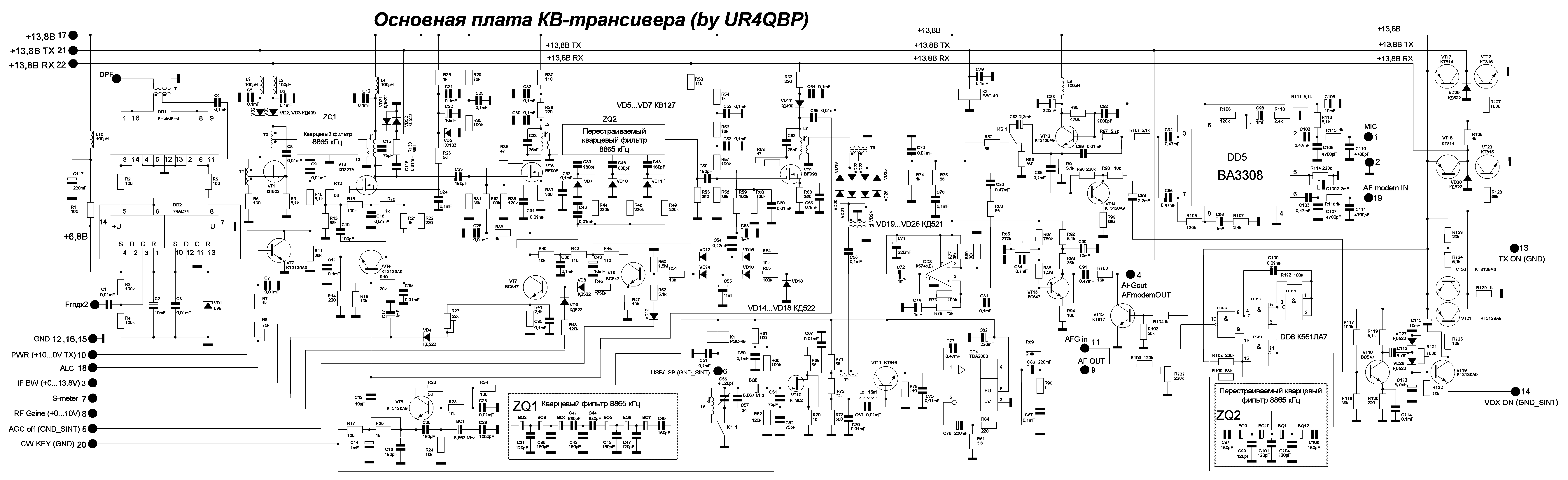 Трансивер Кварц-РУ - Радиостанции, трансиверы - Схемы радиолюбителю RA1OHX-Cайт радиолюбителя