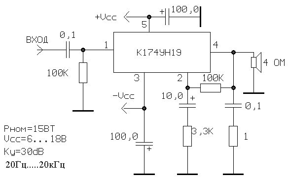 Звуковой усилитель 2x25 Вт на микросхеме TDA - схема, печатная плата и описание